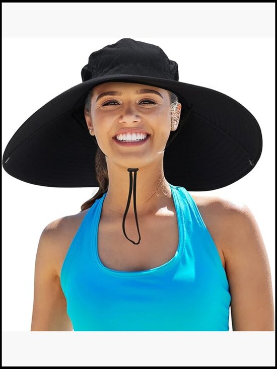 Super Wide Brim Sun Hat UPF50+ Waterproof Adjustable Bucket Hat Fishing Hiking